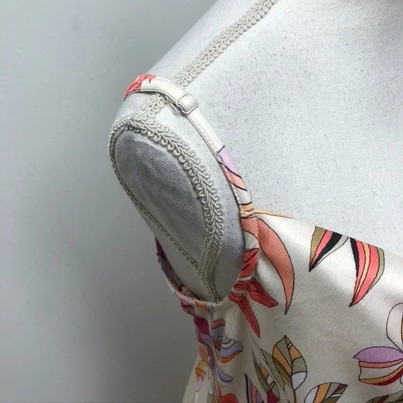 Tolani Satin Midi Sundress Womens Medium Tropical Floral Summer Going Out - Picture 5 of 14